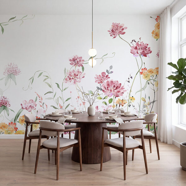 Gemälde mit Blumen und Blättern Gemälde mit Blumen und Blättern