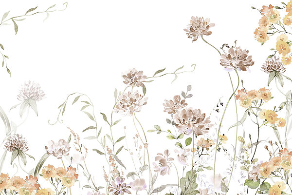 Painting of flowers and leaves Painting of flowers and leaves