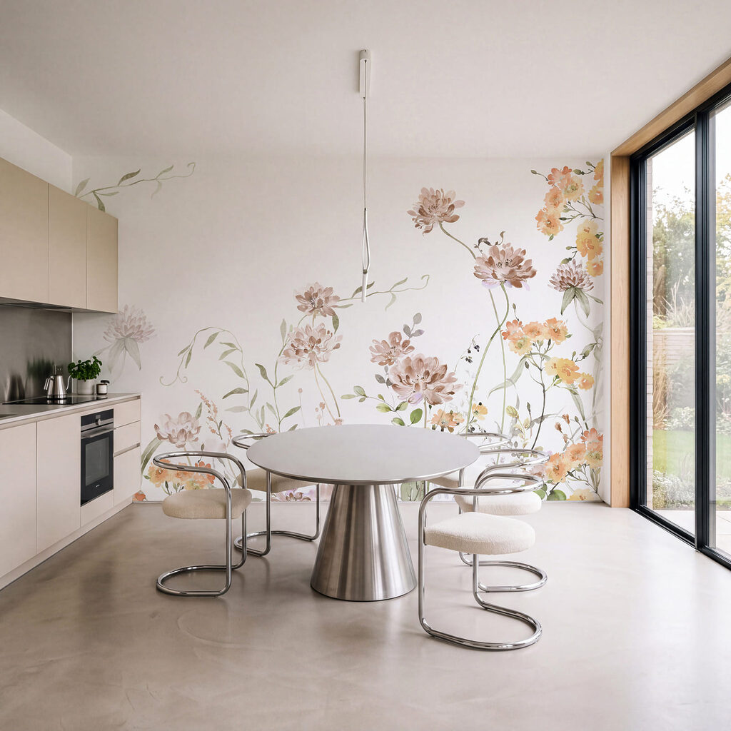 Gemälde mit Blumen und Blättern Gemälde mit Blumen und Blättern