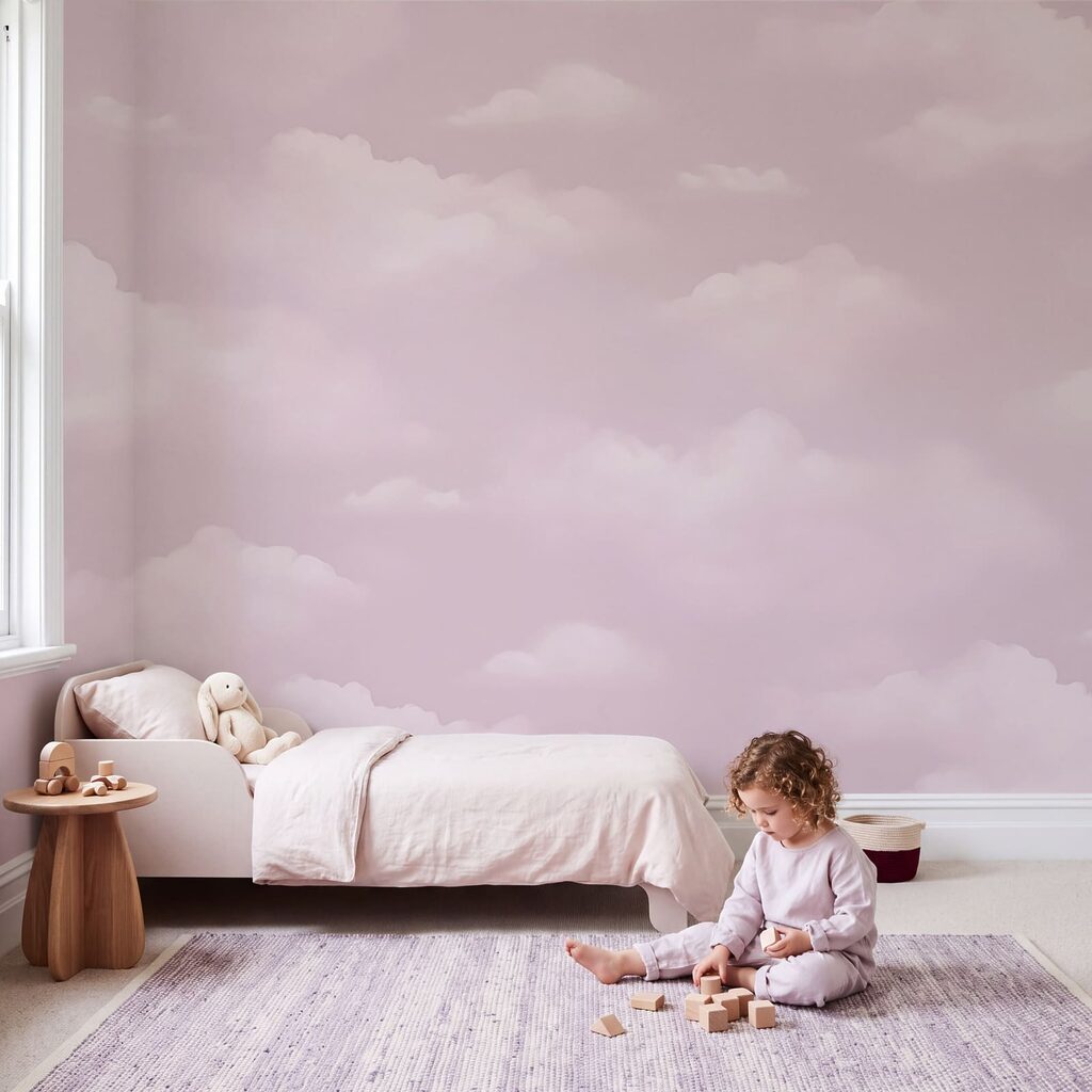 Rosa Himmel mit Wolken
