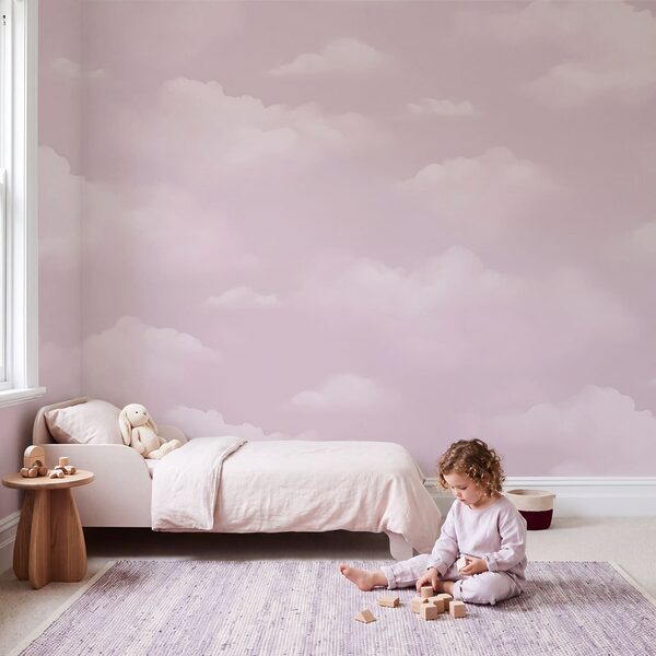 Rosa Himmel mit Wolken