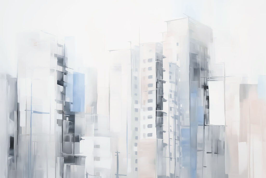 City skyline with many buildings