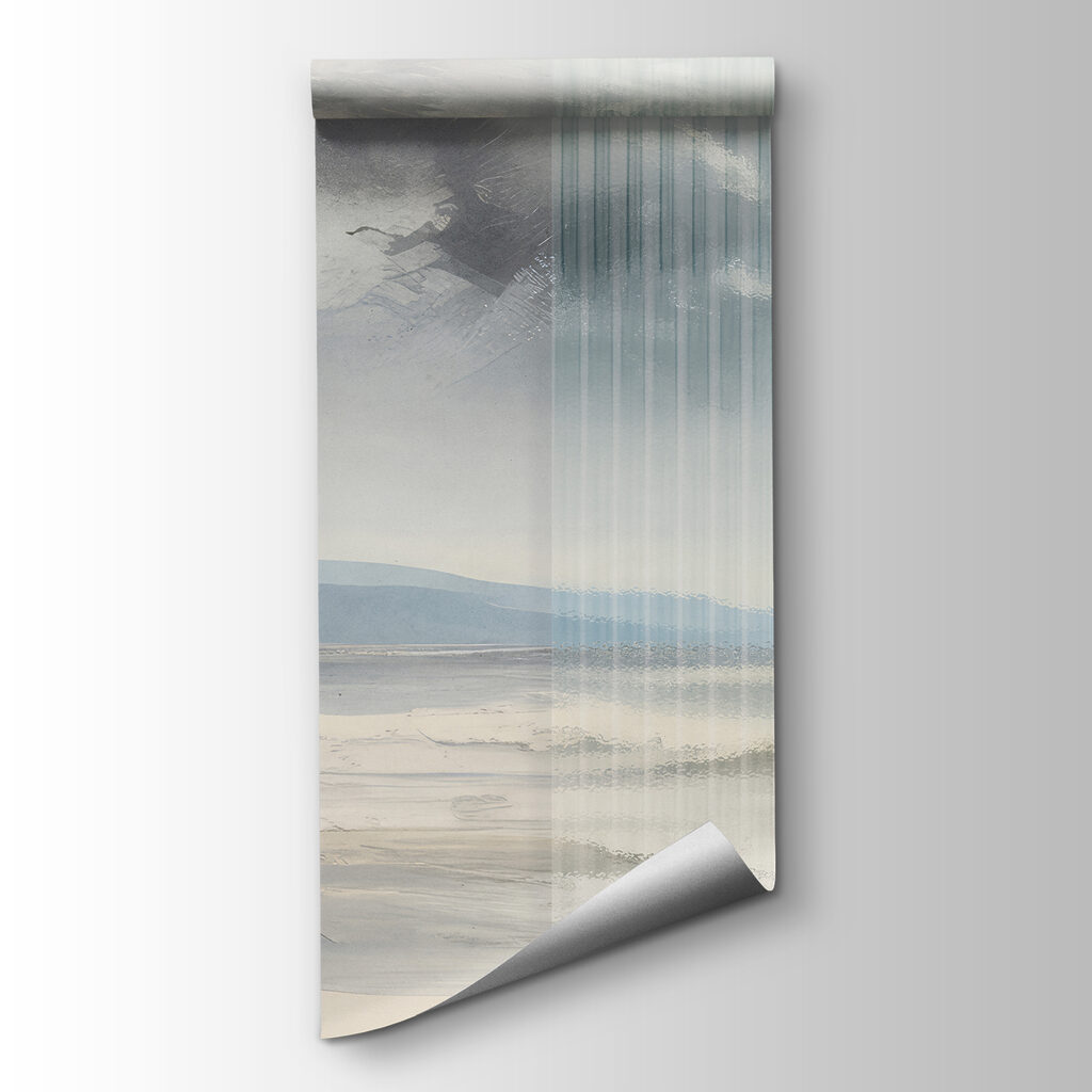 Beach with waves and clouds