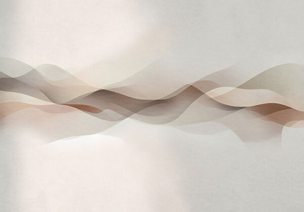 White background with brown and white waves