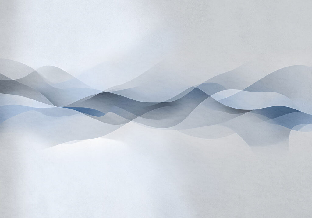 White background with blue waves