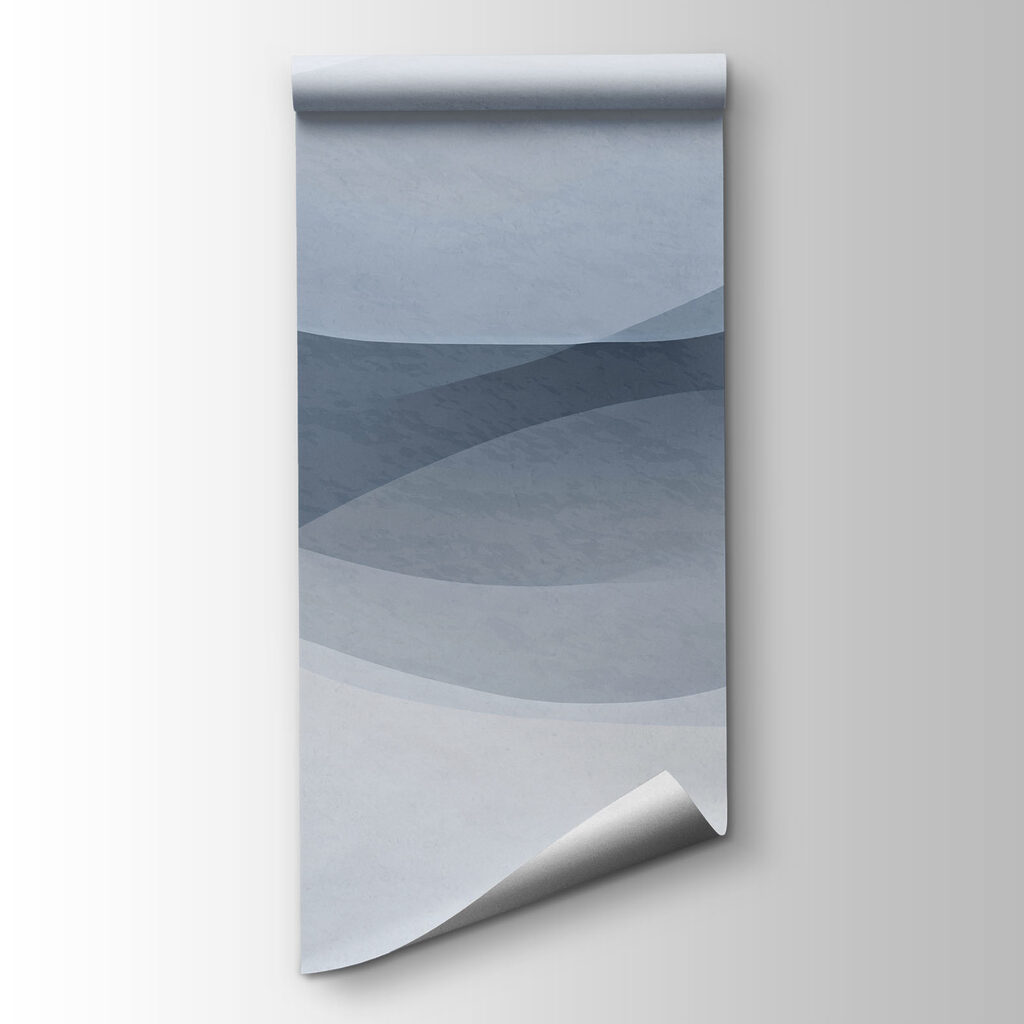 White background with blue waves