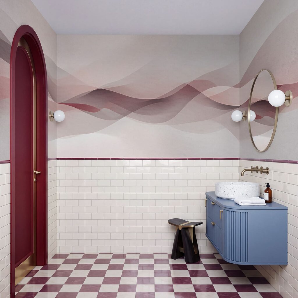 Weißer Hintergrund mit rosa und violetten Wellen Weißer Hintergrund mit rosa und violetten Wellen