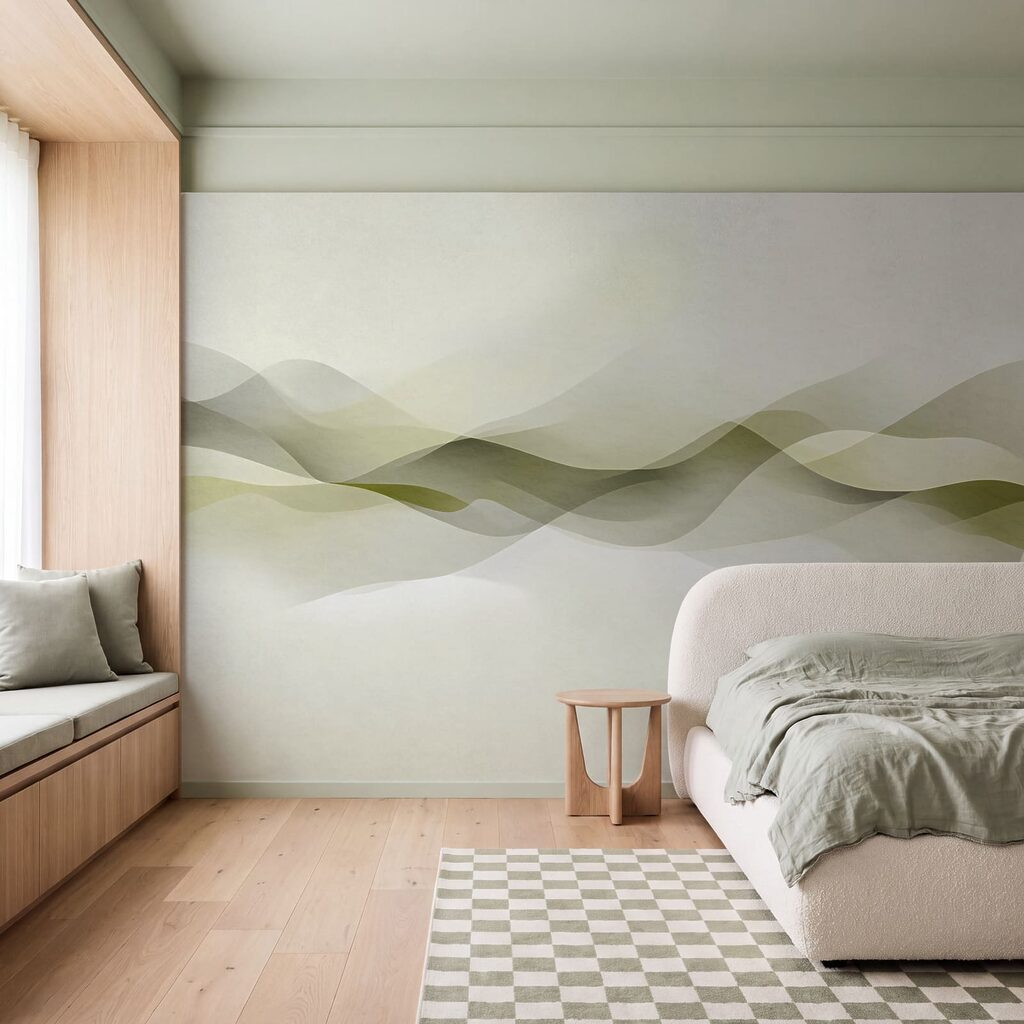 Weißer Hintergrund mit grünen und grauen Wellen Weißer Hintergrund mit grünen und grauen Wellen