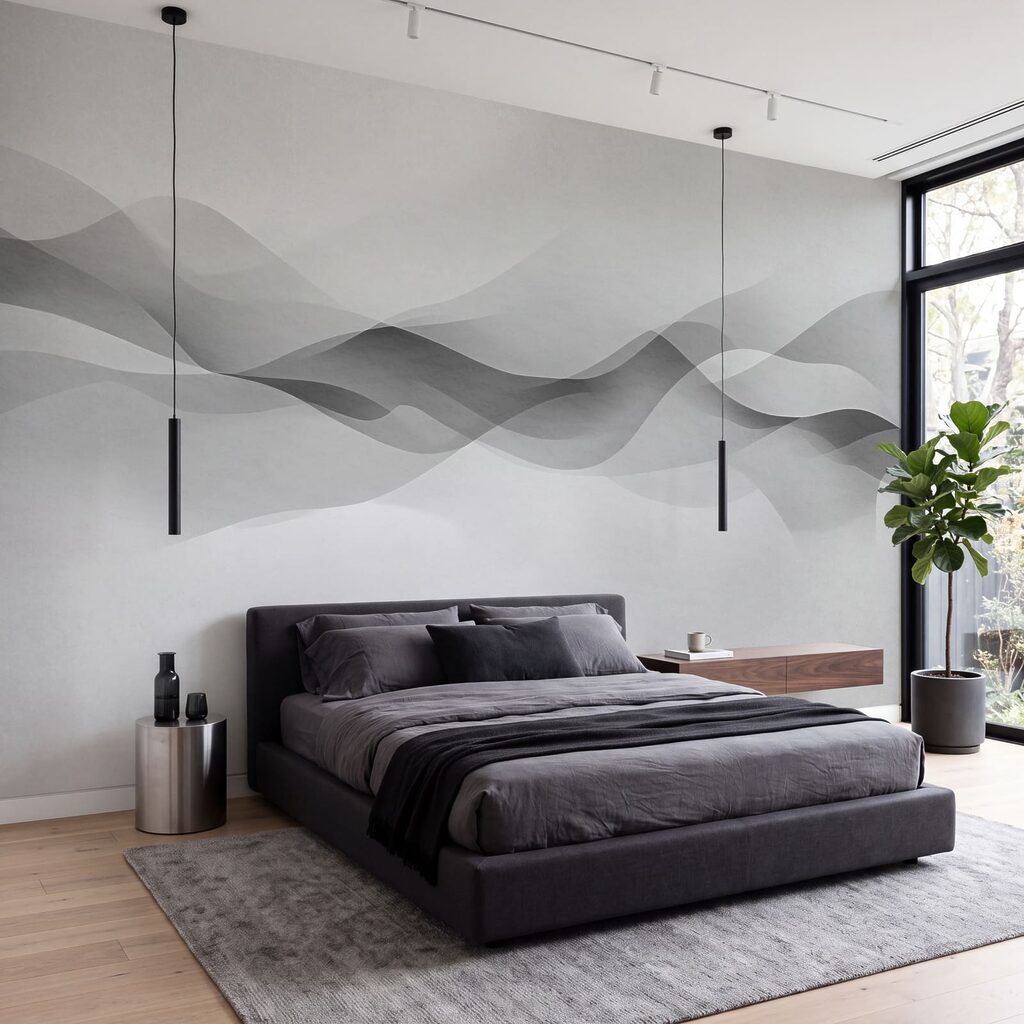 Weißer Hintergrund mit schwarz-weißen Wellen Weißer Hintergrund mit schwarz-weißen Wellen