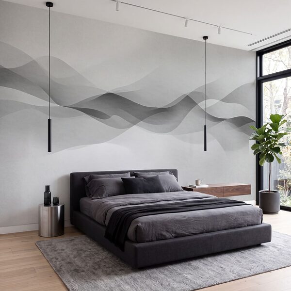 Weißer Hintergrund mit schwarz-weißen Wellen Weißer Hintergrund mit schwarz-weißen Wellen