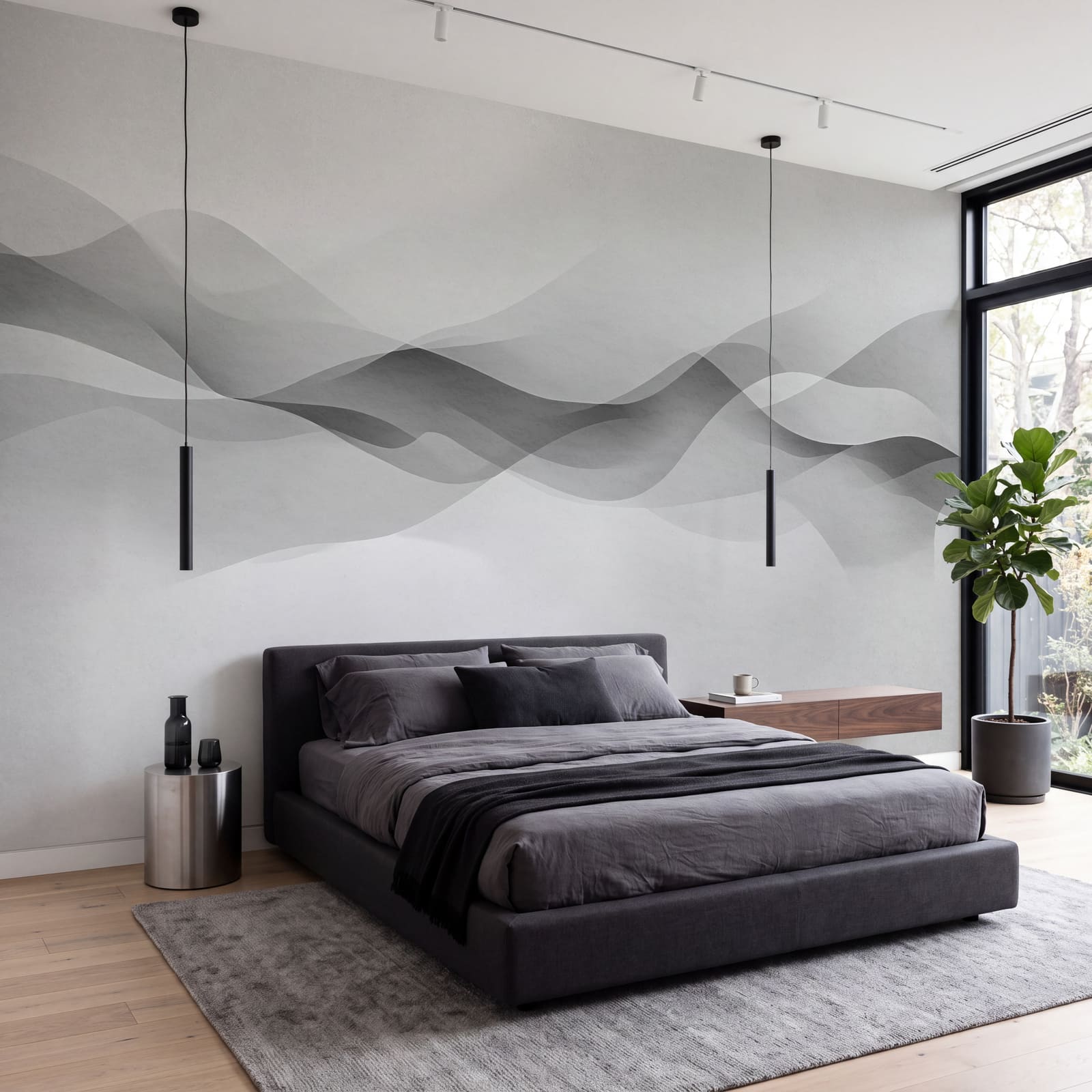 Weißer Hintergrund mit schwarz-weißen Wellen Weißer Hintergrund mit schwarz-weißen Wellen