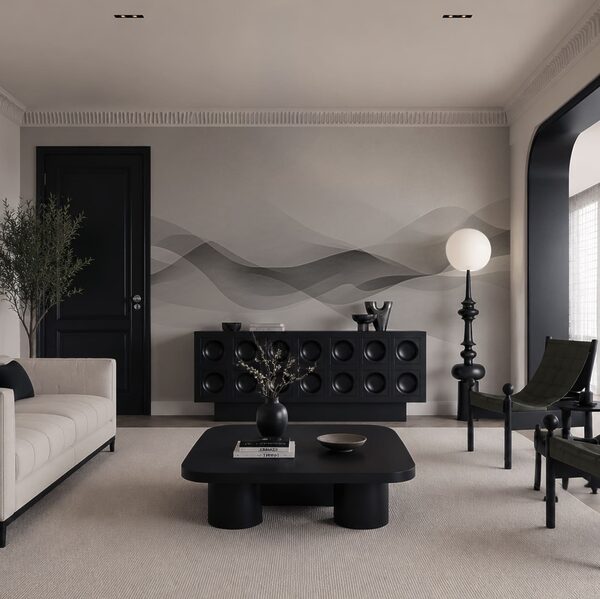 Weißer Hintergrund mit schwarz-weißen Wellen Weißer Hintergrund mit schwarz-weißen Wellen