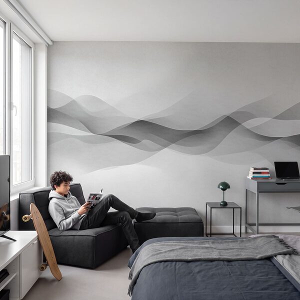 Weißer Hintergrund mit schwarz-weißen Wellen Weißer Hintergrund mit schwarz-weißen Wellen