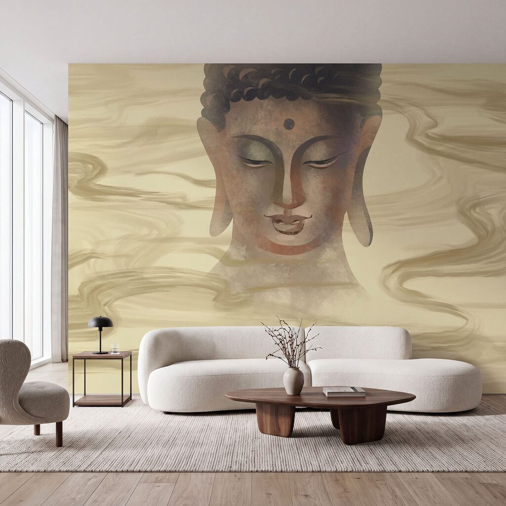 Gemälde eines Buddha-Kopfes Gemälde eines Buddha-Kopfes