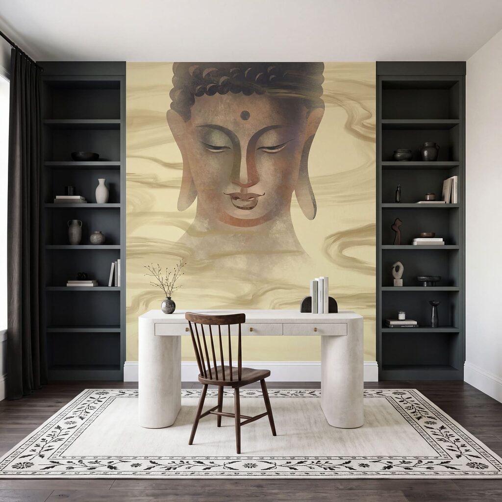 Gemälde eines Buddha-Kopfes Gemälde eines Buddha-Kopfes