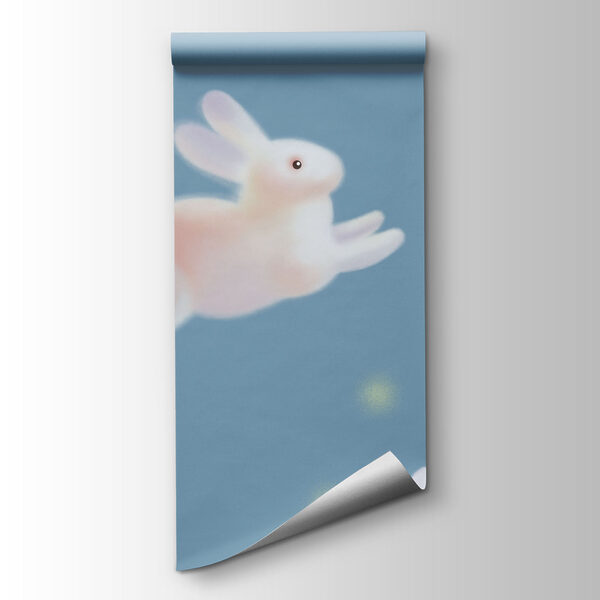 Group of rabbits on a blue background Group of rabbits on a blue background