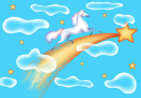 Horse riding a rocket