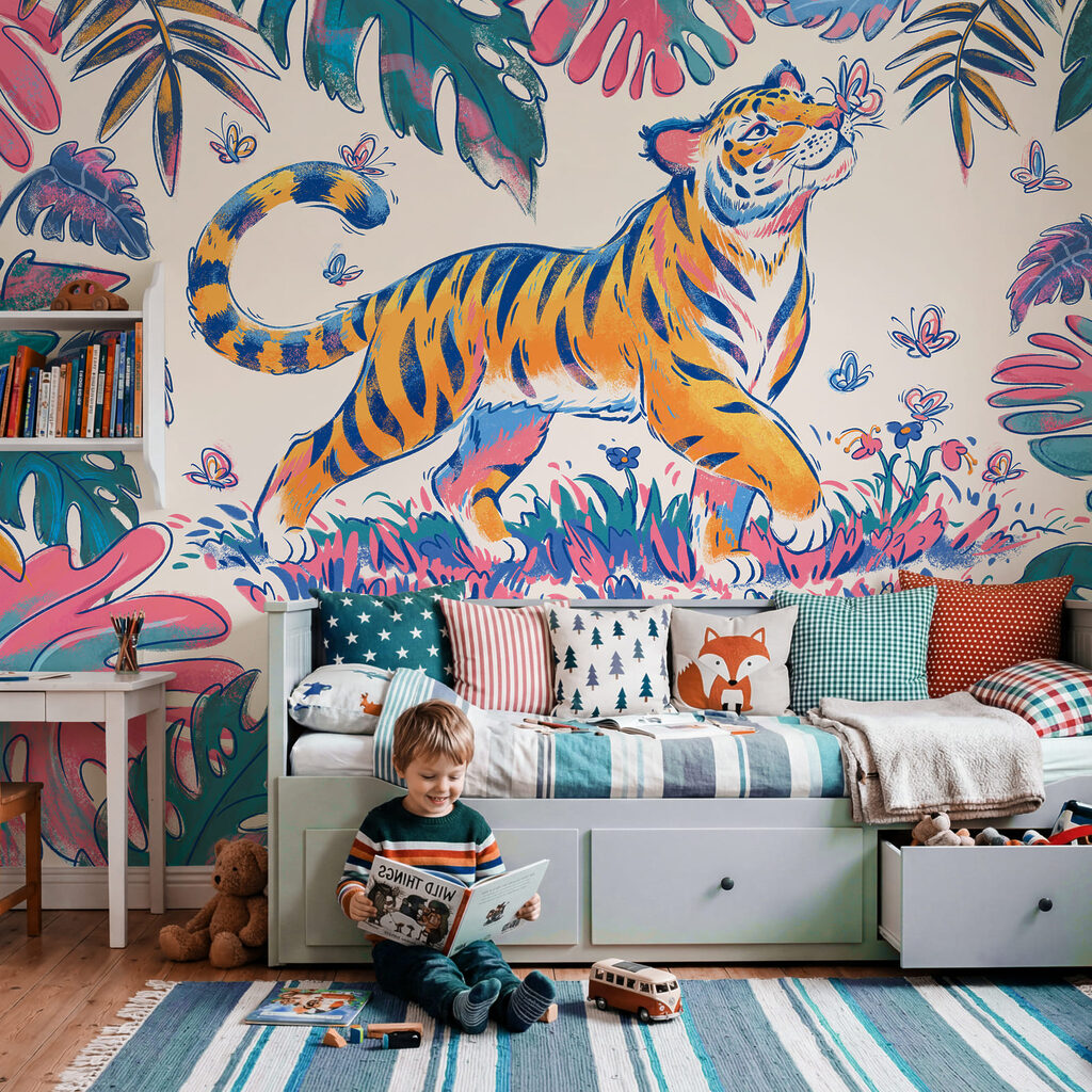 Fototapeten Tiger mit Schmetterlingen im Maul (Artikelnummer: t01032) Fototapeten Tiger mit Schmetterlingen im Maul (Artikelnummer: t01032)