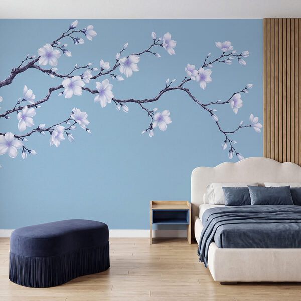 Fototapeten Zweig mit weißen Blüten (Artikelnummer: t01044v1)