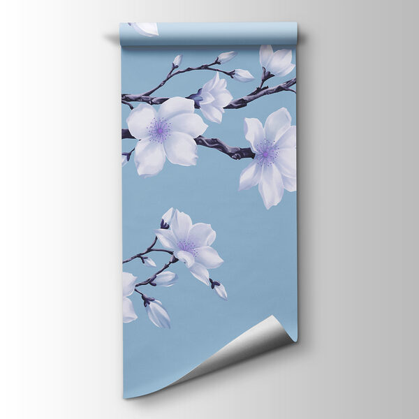 Fototapeten Zweig mit weißen Blüten (Artikelnummer: t01044v1)