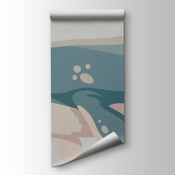 Fototapeten Ein Wal und eine Schildkröte schwimmen im Meer (Artikelnummer: t01074)