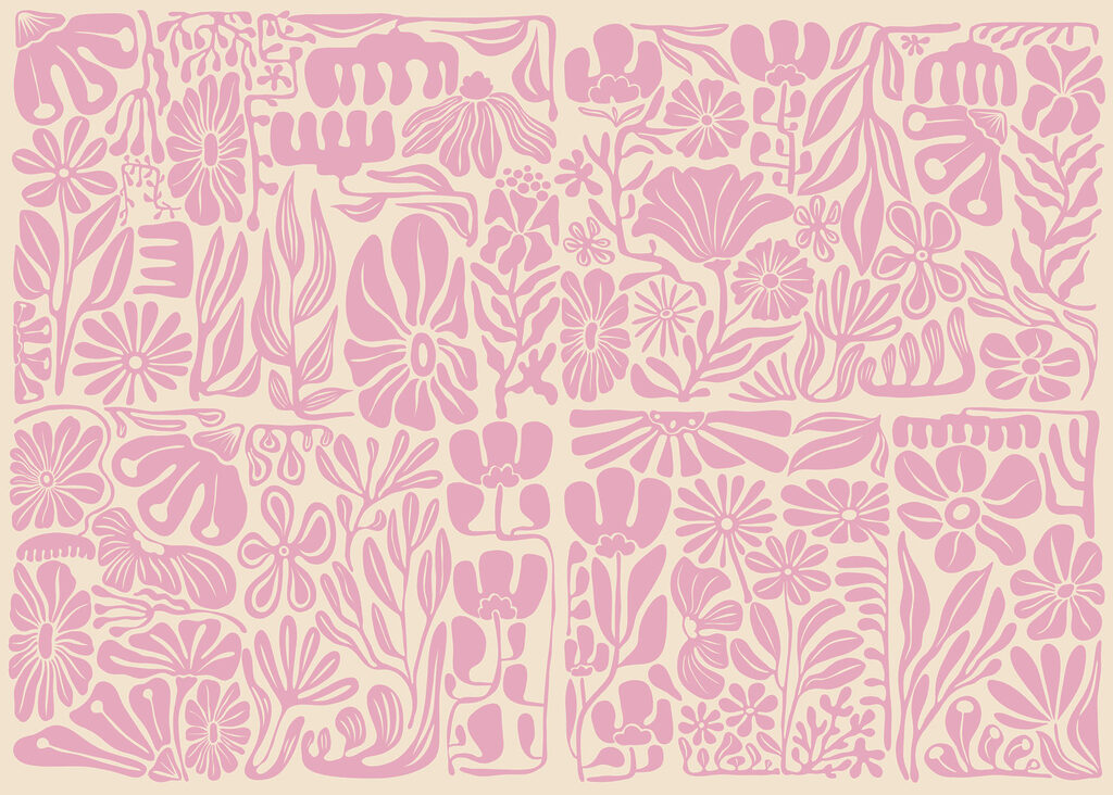 Fototapeten Rosa-weißes Blumenmuster (Artikelnummer: t01106v1)