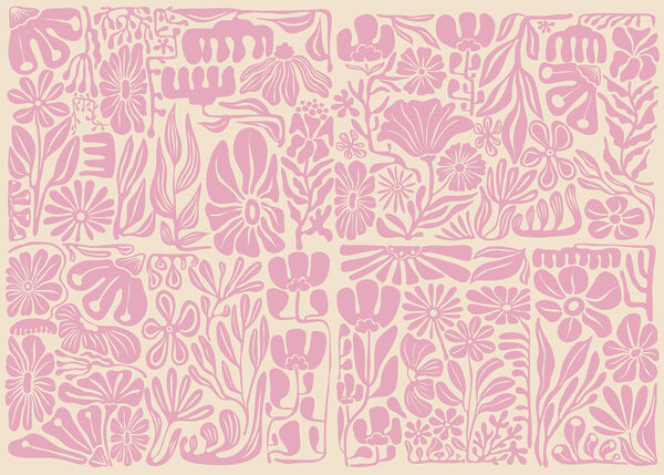 Fototapeten Rosa-weißes Blumenmuster (Artikelnummer: t01106v1)