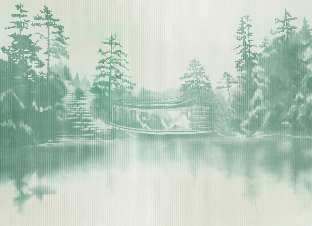 Fototapeten Verschneite Landschaft mit Bäumen und einem Gewässer (Artikelnummer: t01117) Fototapeten Verschneite Landschaft mit Bäumen und einem Gewässer (Artikelnummer: t01117)