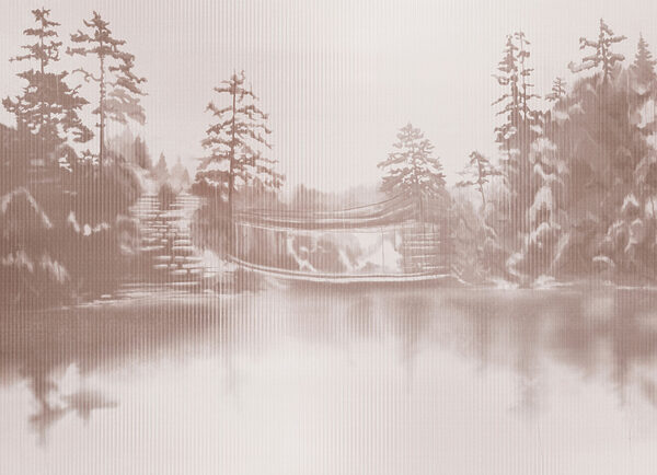 Fototapeten Wasser mit Bäumen und einer Brücke (Artikelnummer: t01117v1)