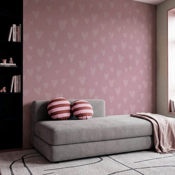 Fototapeten Rosa Hintergrund mit Herzen (Artikelnummer: t01088)